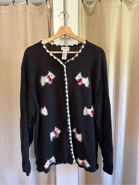 Vintage Scotty Dog Cardigan- Crystal Kole- 2X